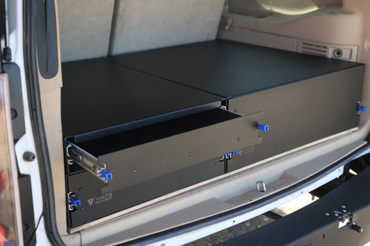 2007-2014 Chevy Suburban Offset Rear Drawer System 3 for 3rd Row Seat - Offset 28W" and stacked 21W" X 32"L Drawers
