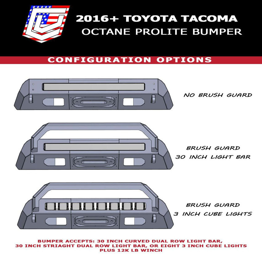 2012-2015 TOYOTA TACOMA PROLITE FRONT WINCH BUMPER Chassis Unlimited Inc.