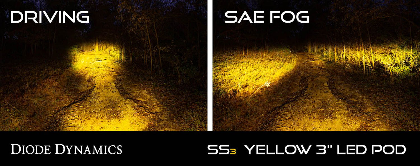 Diode Dynamics Stage Series 3" SAE Yellow Sport LED Pod (pair)