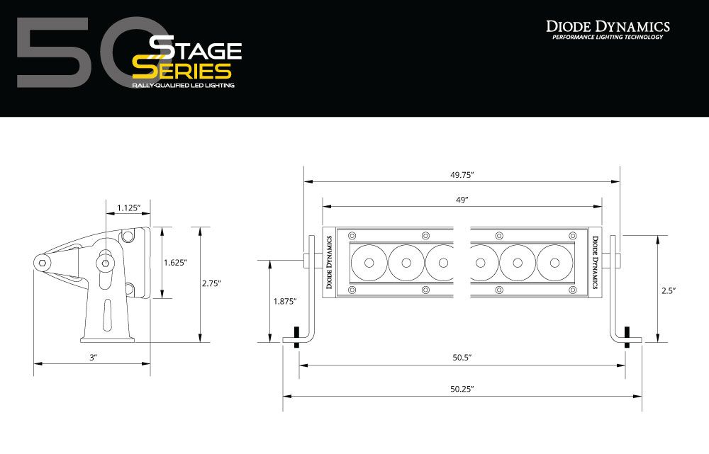 Diode Dynamics Stage Series 50" Amber Light Bar