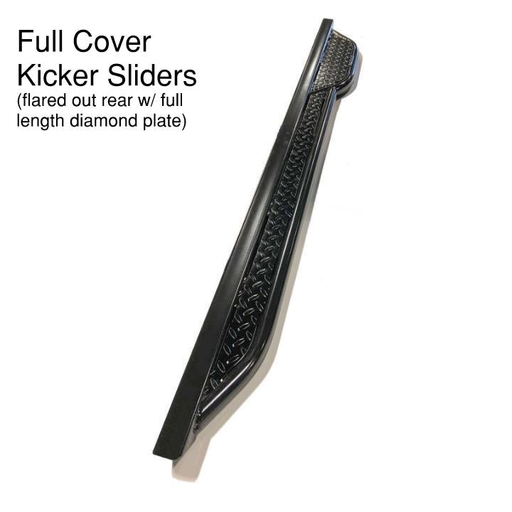 Chevy Silverado Rock Slider kick out with full diamond plate