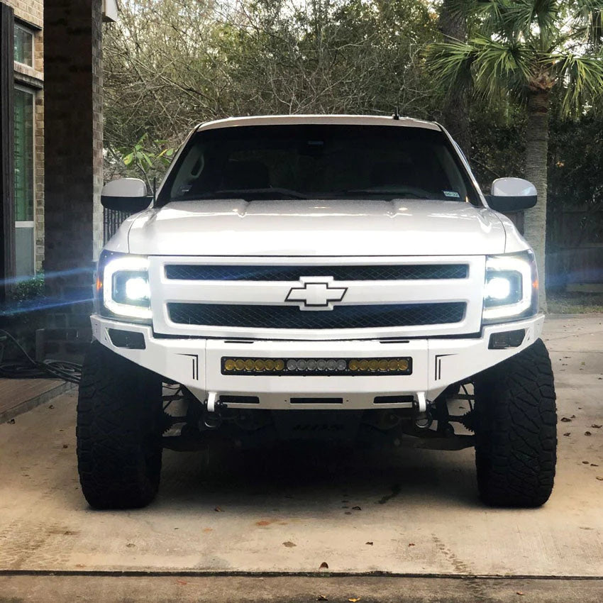 2008-2013 Chevy Silverado 1500 Front Winch Bumper by Chassis Unlimited Baseline Overland color match