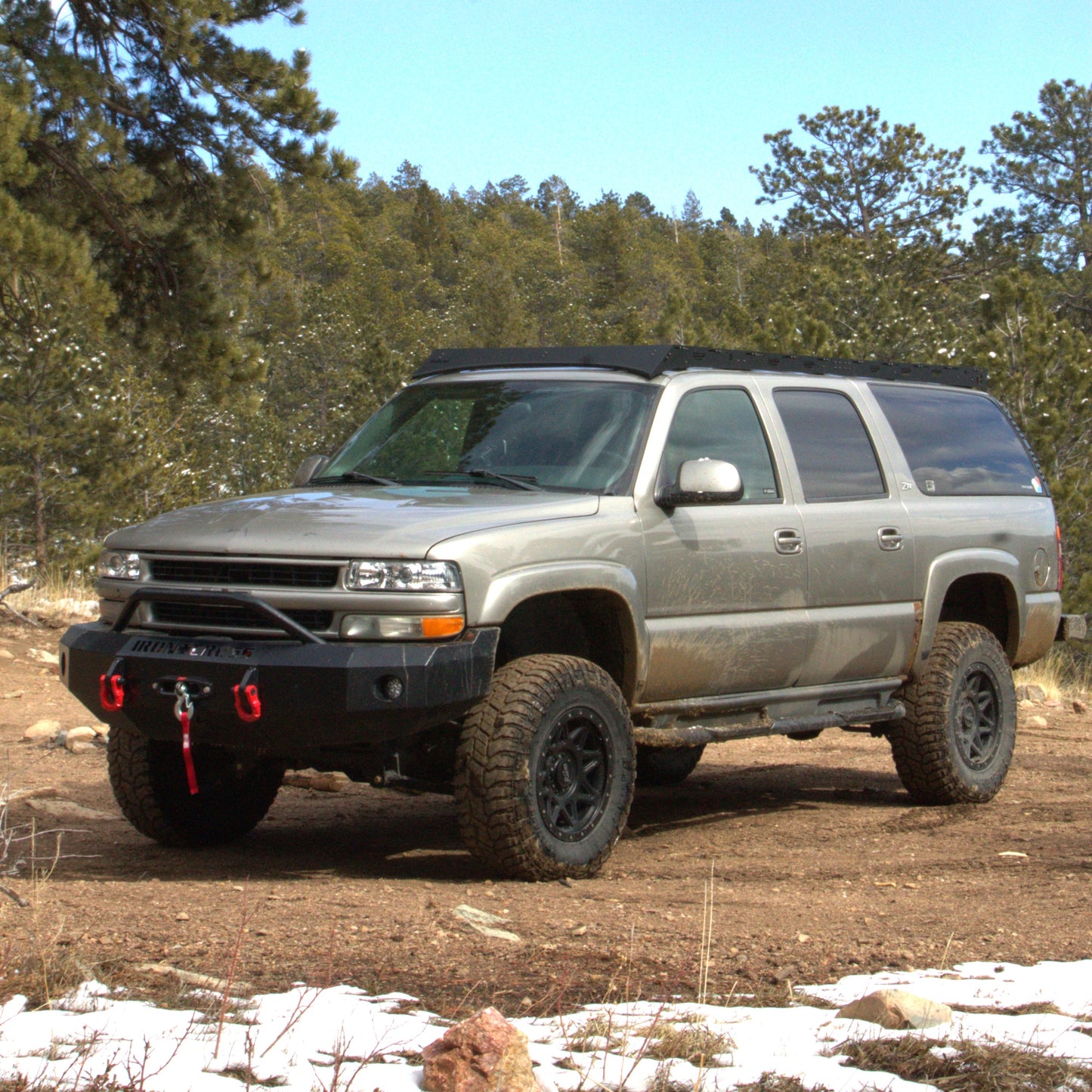 2000-2006 Chevy Suburban Roof Rack Baseline Overland 35s Iron Cross Bumper