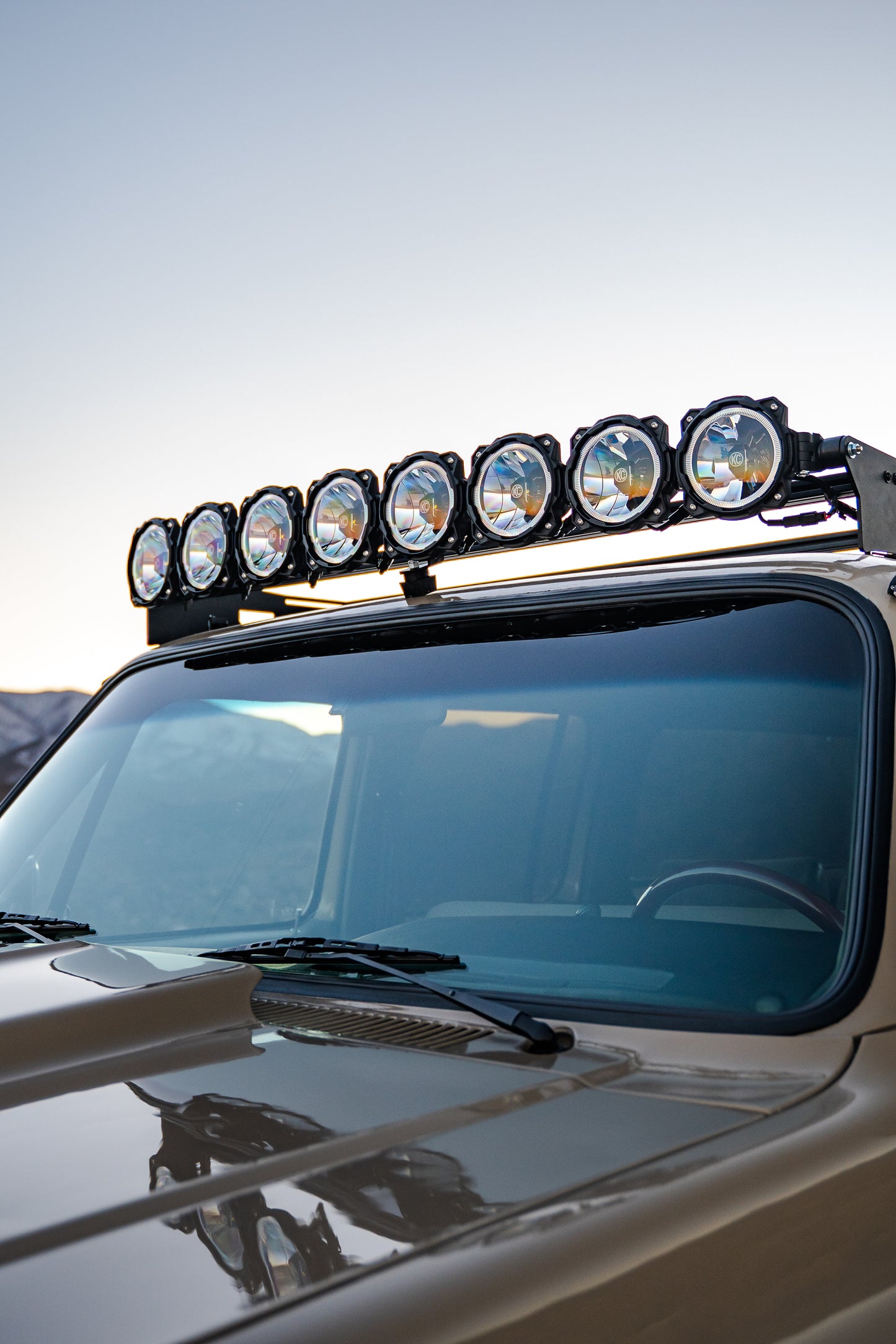 KC Gravity Pro Light Bar on square body chevy