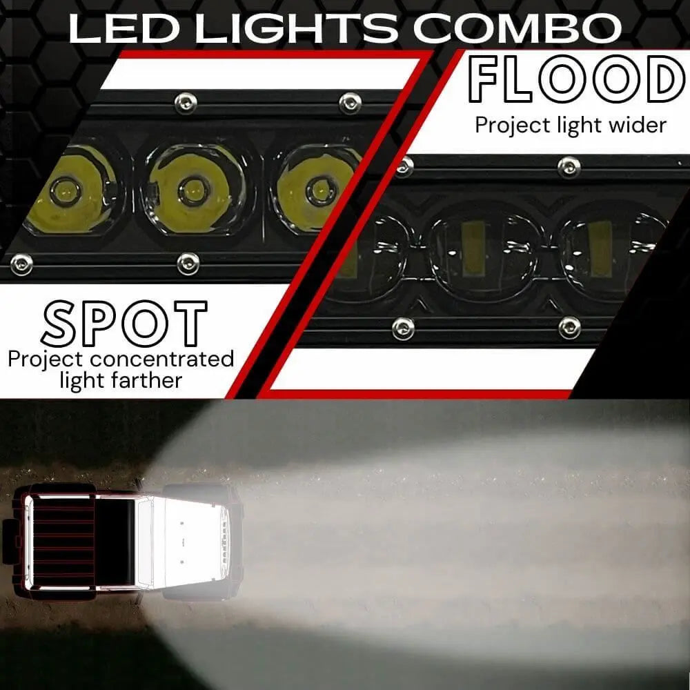 Extreme Stealth Single Row LED Light Bars (All Sizes) with plug and play harness