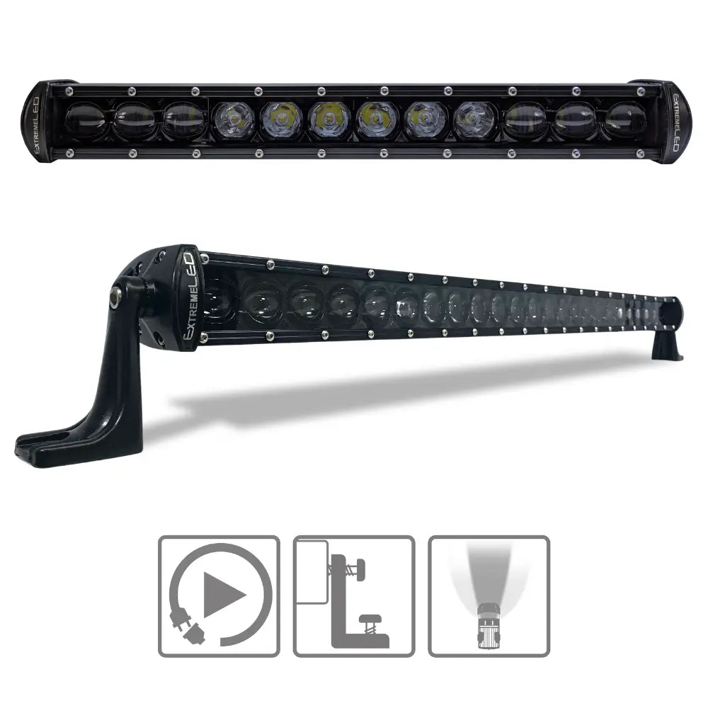 Extreme Stealth Single Row LED Light Bars (All Sizes) with plug and play harness