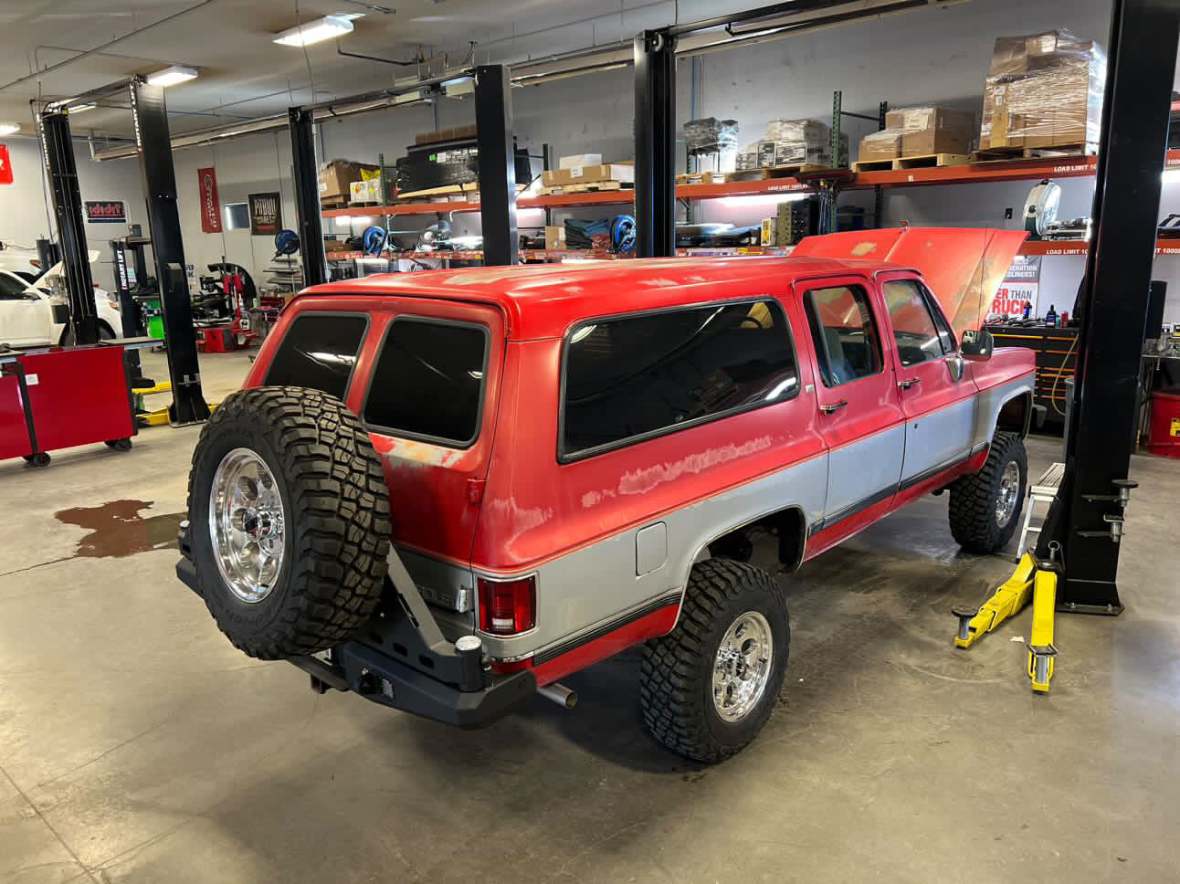 Square Body Suburban dual swing out rear bumper