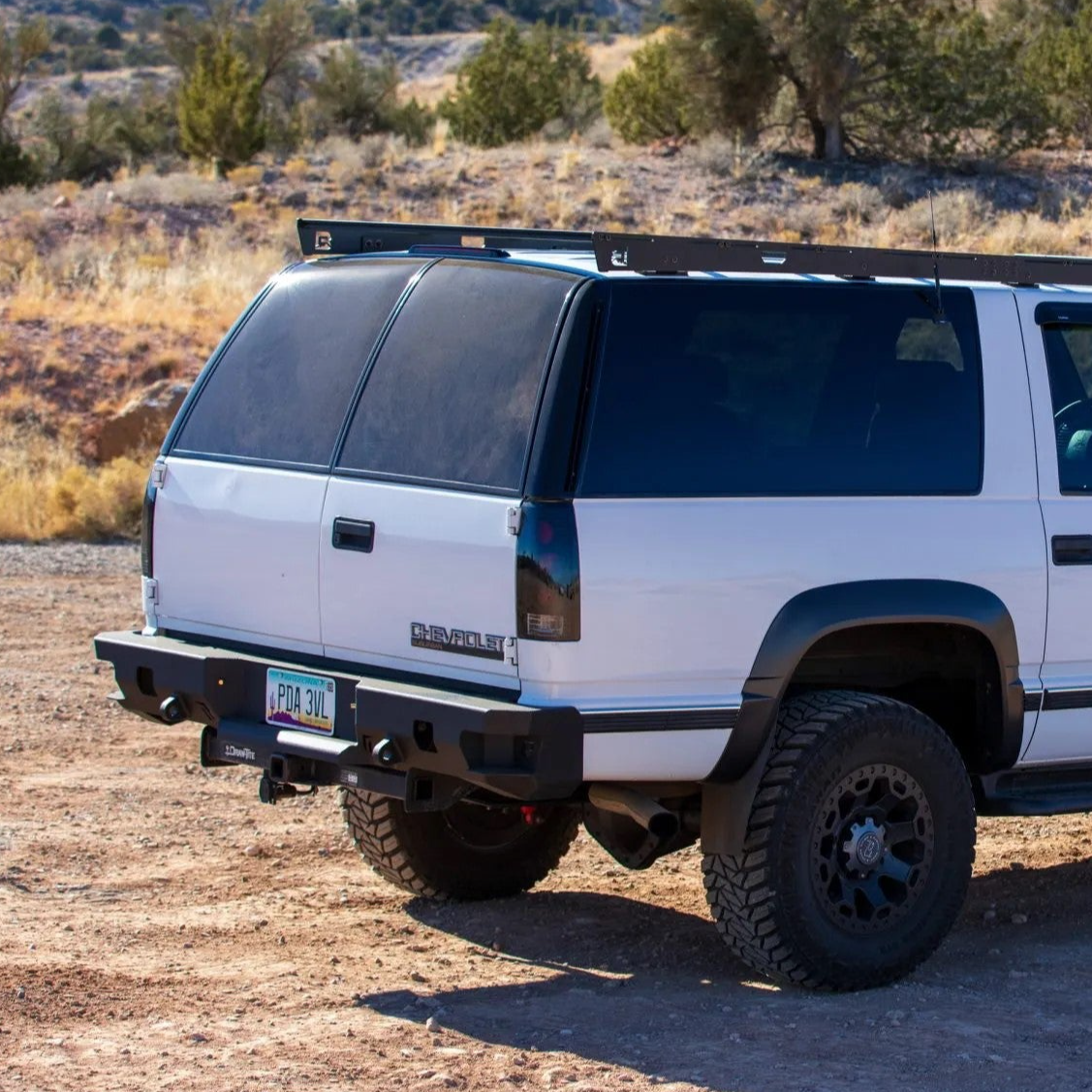 Chassis Unlimited Rear Steel bumper with black powder coat for 1992-1999 Suburban and Tahoe