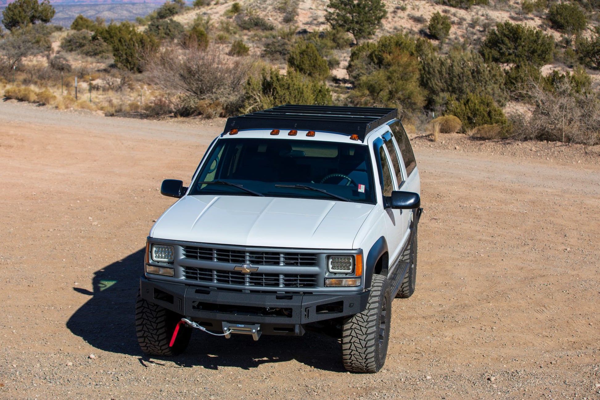 GMT 400 Suburban with Roof Rack and winch bumper