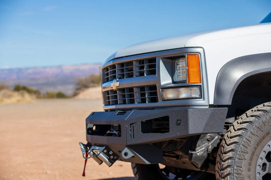 Close up view 1992-1999 Chevrolet Suburban Winch Bumper by Chassis Unlimited from Baseline Overland