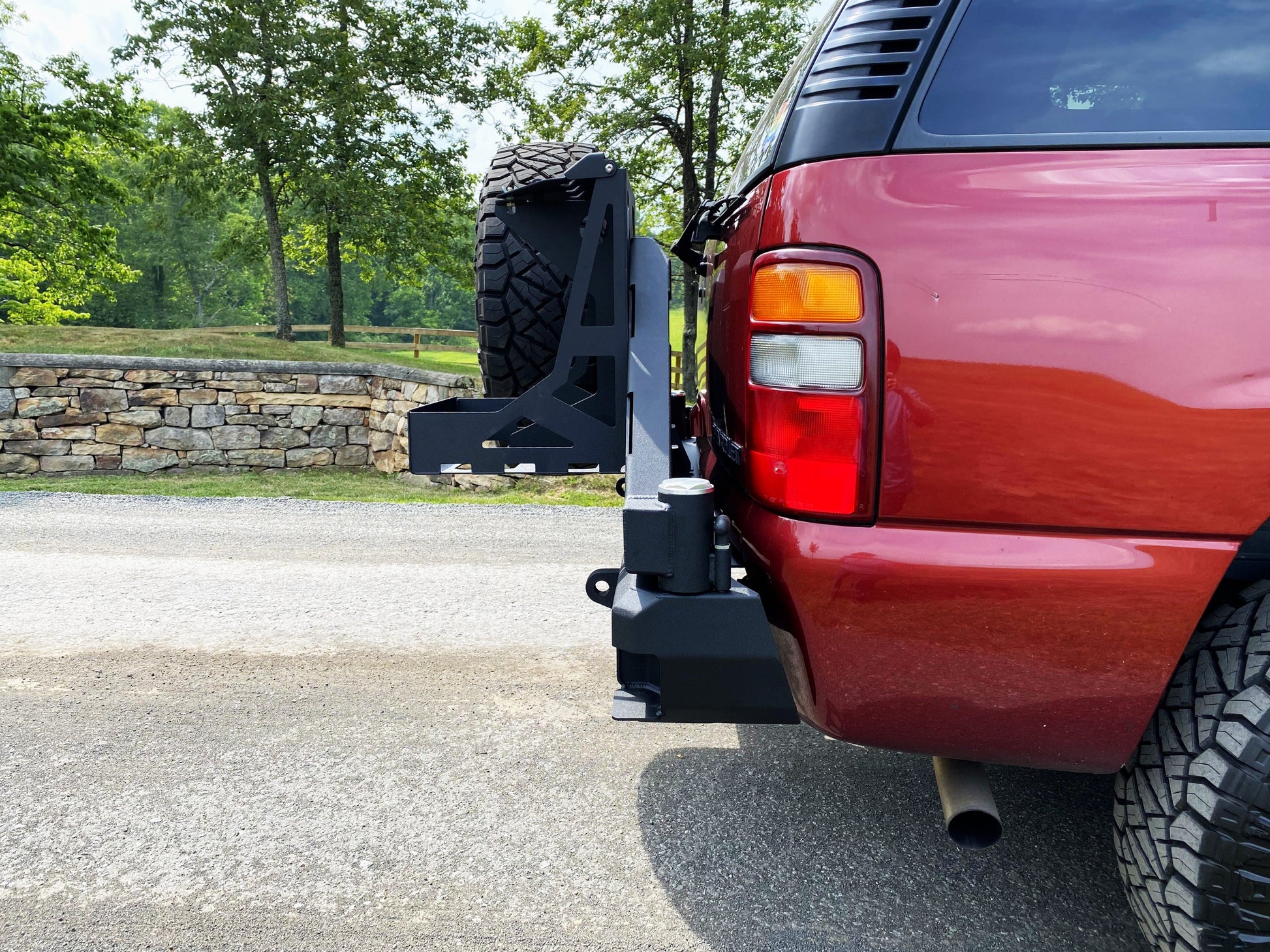 2000-2006 Chevy Surburban Dual Swing Out Rear Bumper by Chassis Unlimited Baseline Overland