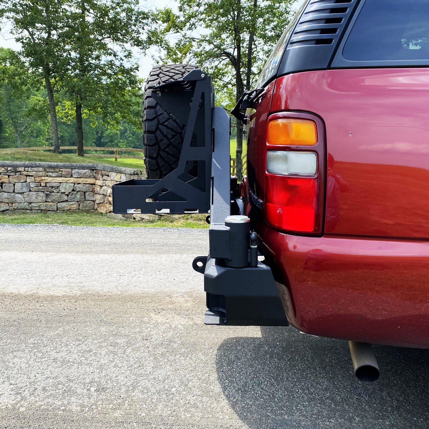 2000-2006 Chevy Surburban Dual Swing Out Rear Bumper by Chassis Unlimited Baseline Overland