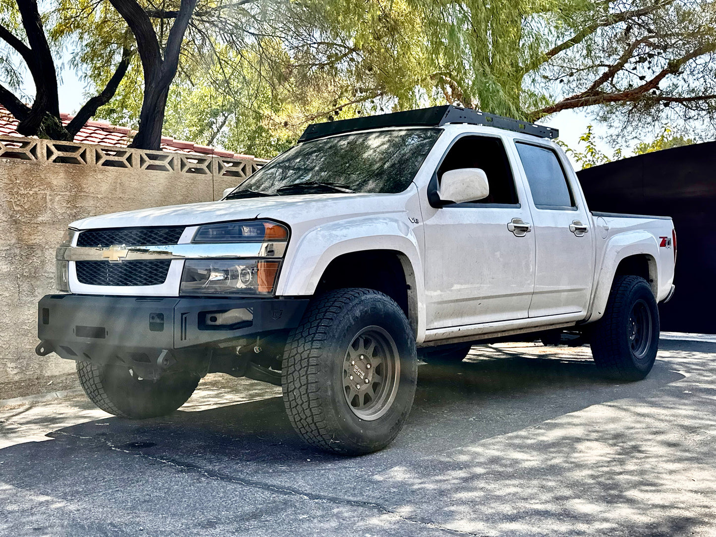 2004-2012 Chevy Colorado with Baseline Overland Roof Rack and Winch Bumper