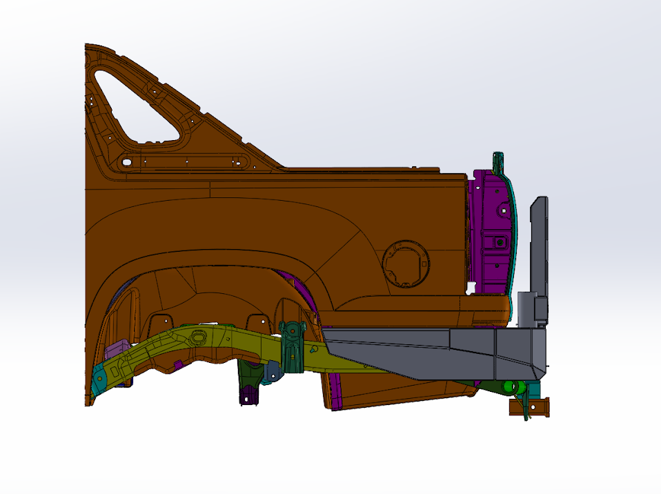 2007-2013 Avalanche High Clearance Dual Swing Out Rear Bumper Side View