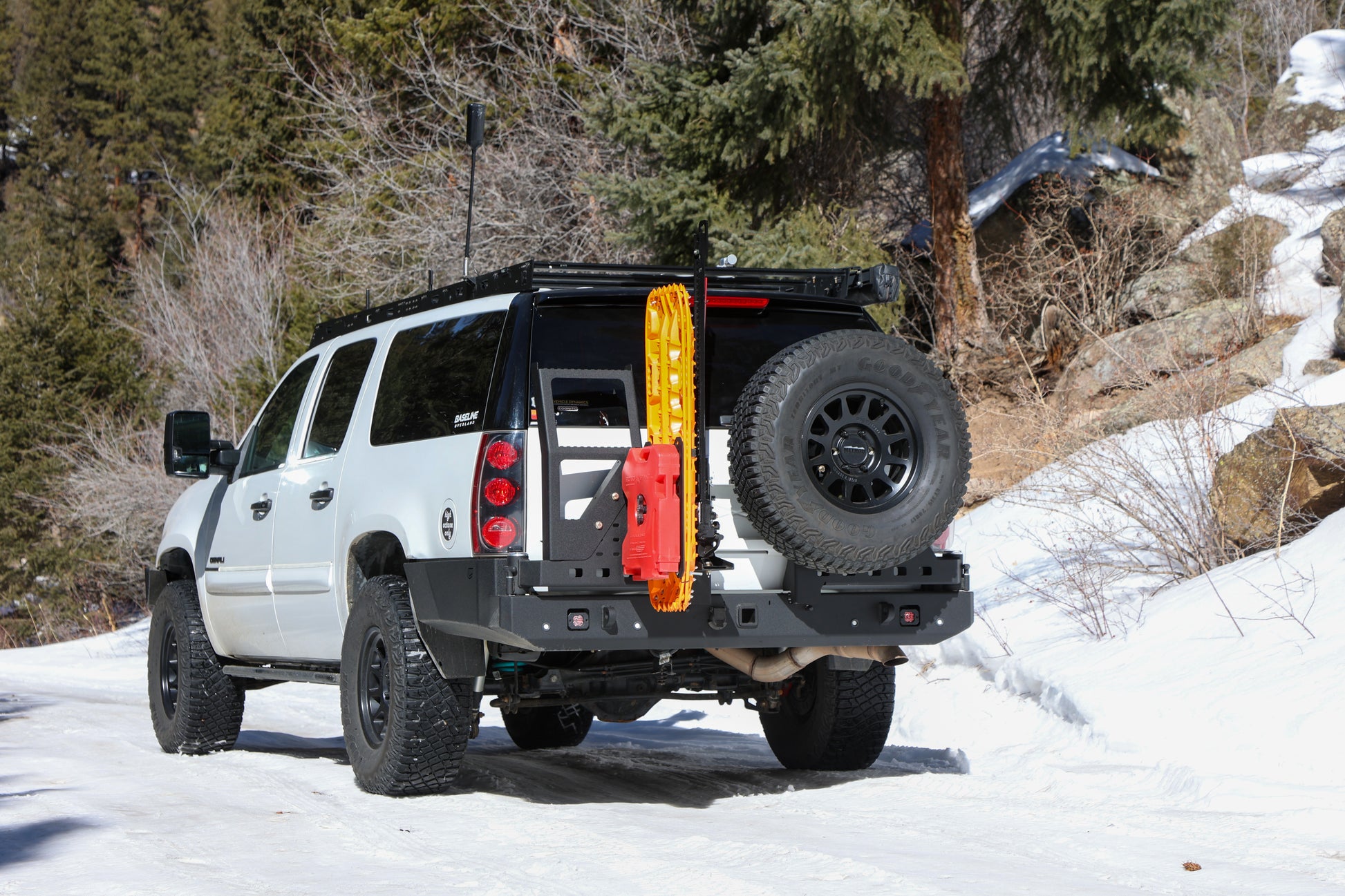 2007-2014 Chevy Suburban Dual Swing Out Bumper Baseline Overland Yukon XL by Chassis Unlimited.