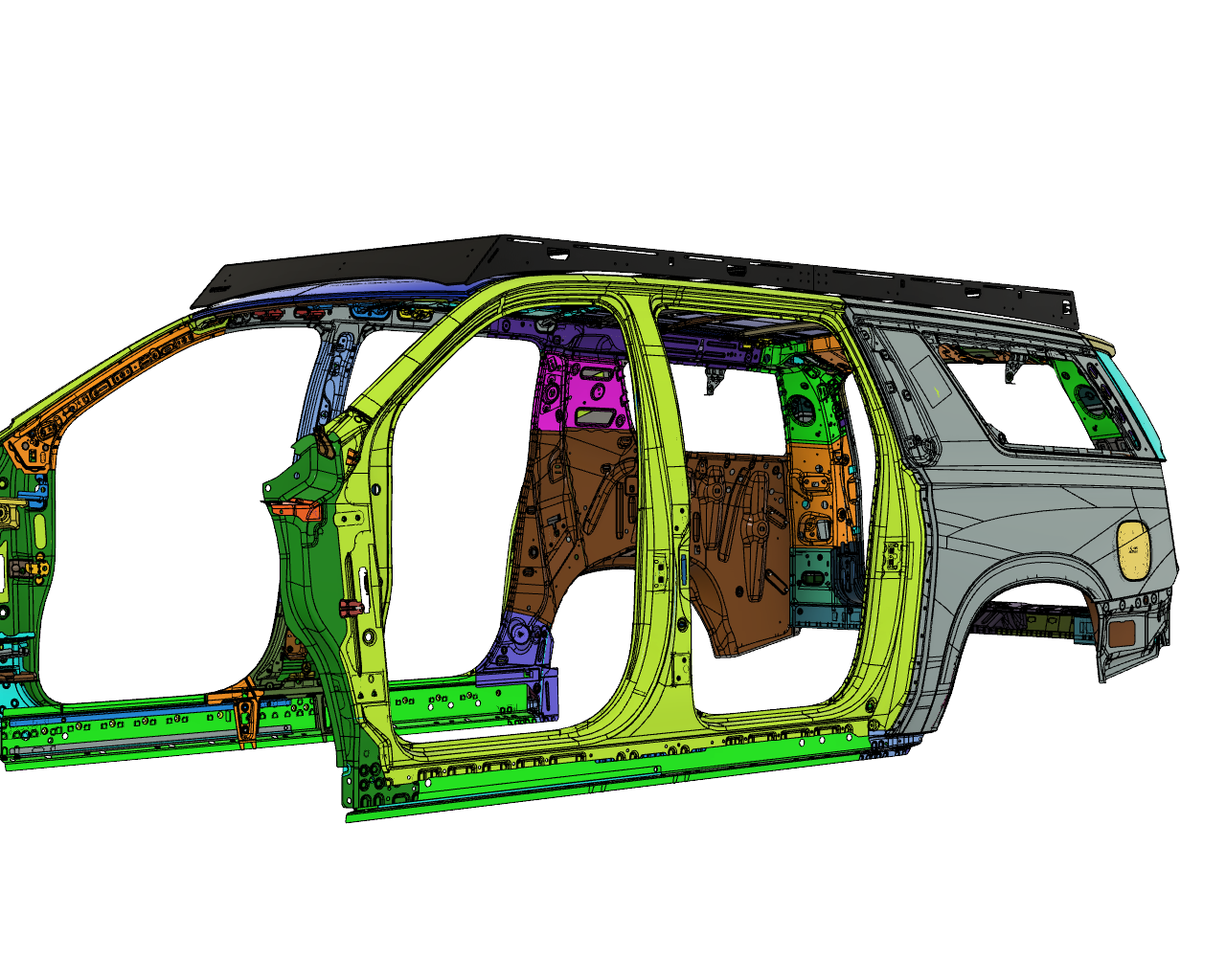 2021-2024 Chevy Suburban Roof Rack Baseline Overland Side Perspective