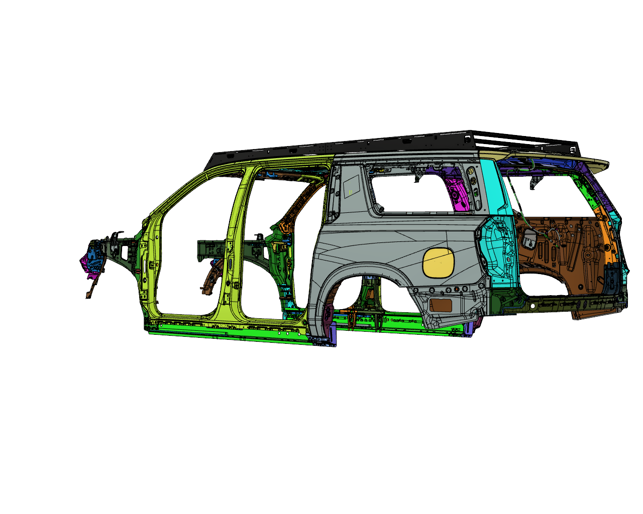 2021-2024 Chevy Suburban Roof Rack Baseline Overland rear side perspective