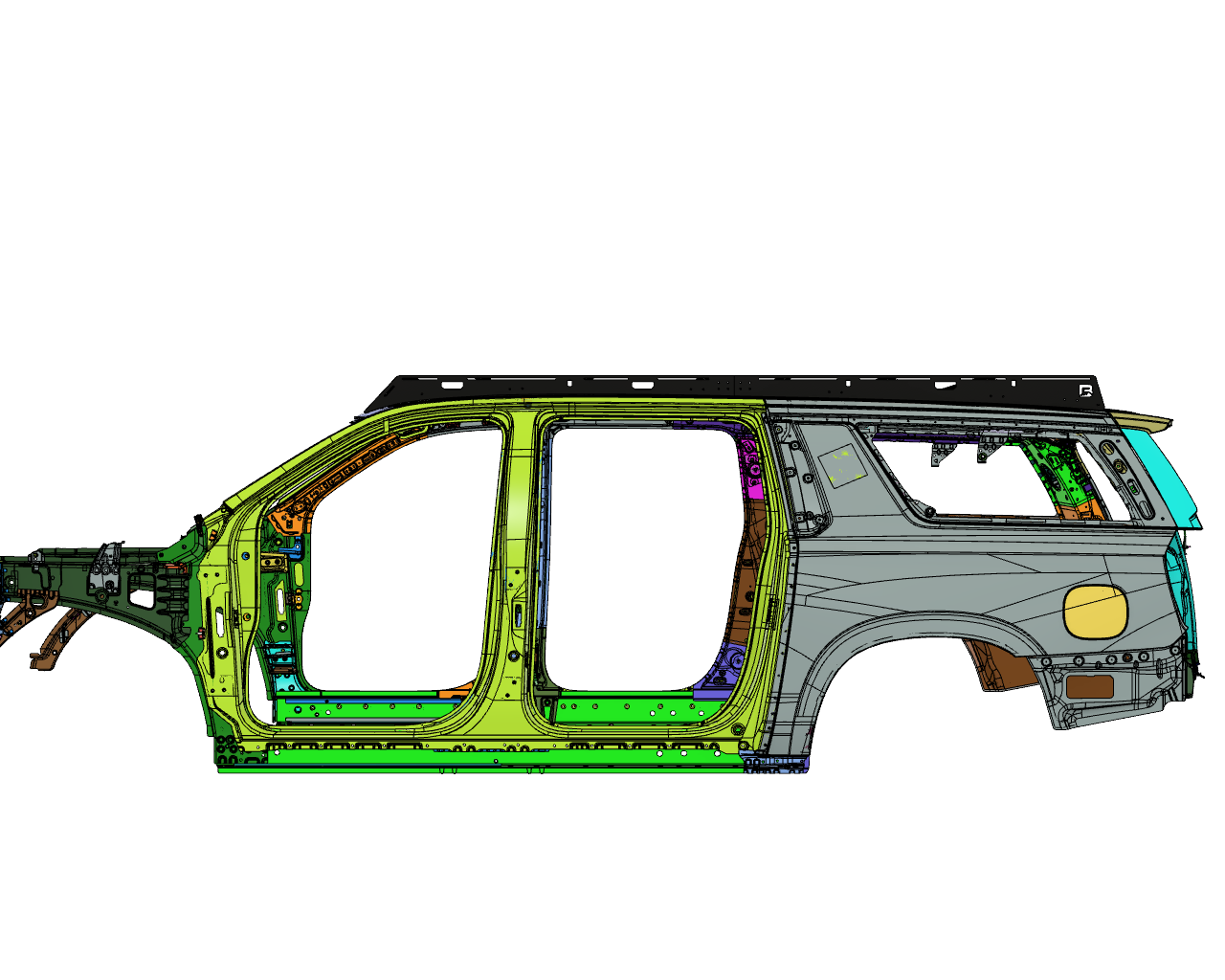 2021-2024 Chevy Suburban Roof Rack Baseline Overland side view