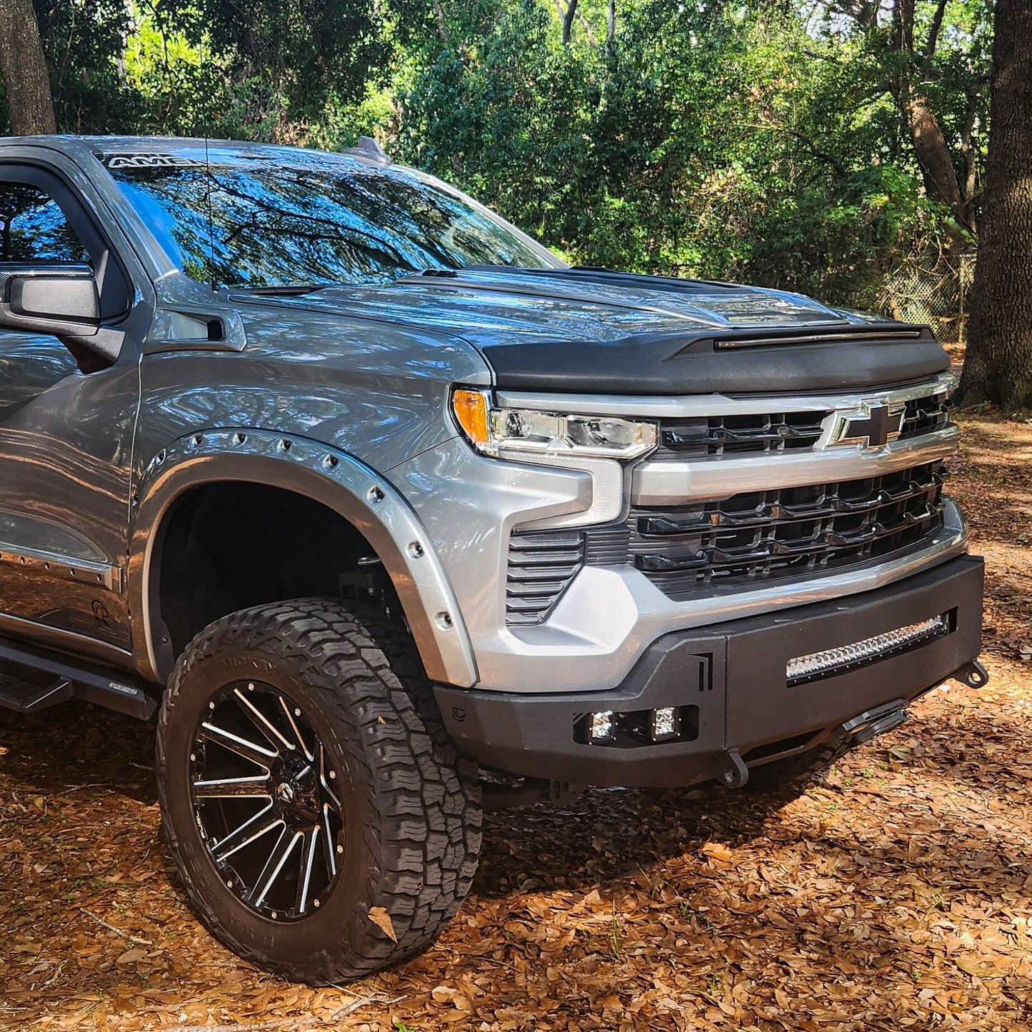 CheroCar Dark Wood Grain Interior Trim Kit For Chevrolet Silverado 2022-2024