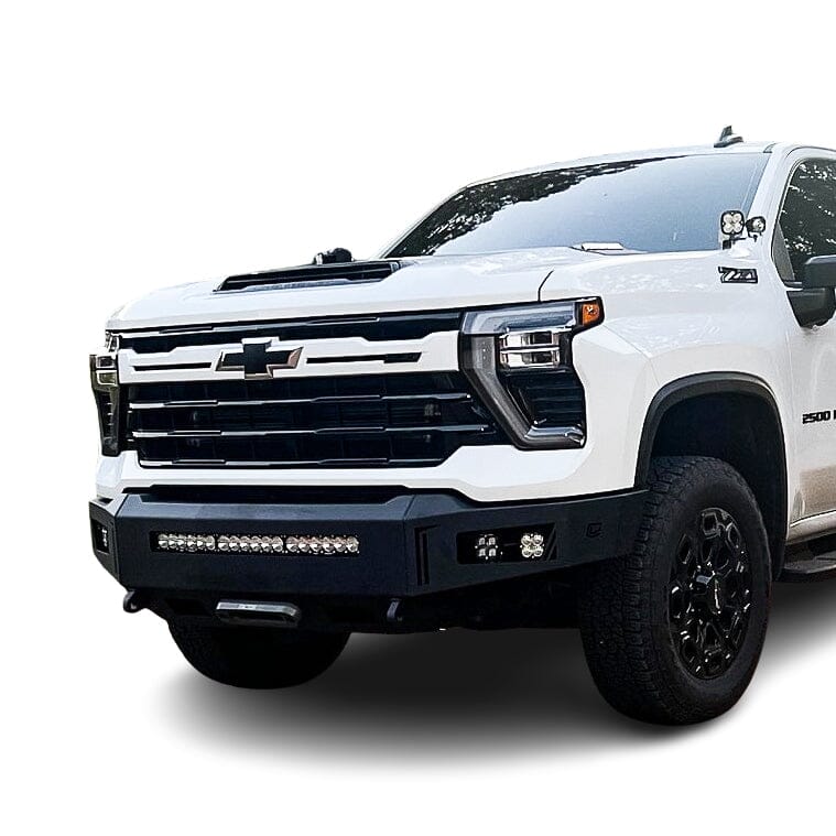 Black Stainless Steel Mesh LED Grille For 2015-2019 Chevy Silverado 2500/3500 - Lower Bumper
