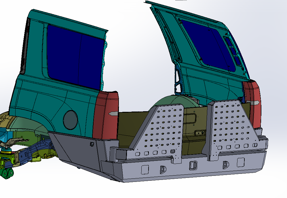 2015-2020 Chevy Suburban Dual Swing Out Rear Bumper by Chassis Unlimited Baseline Overland 