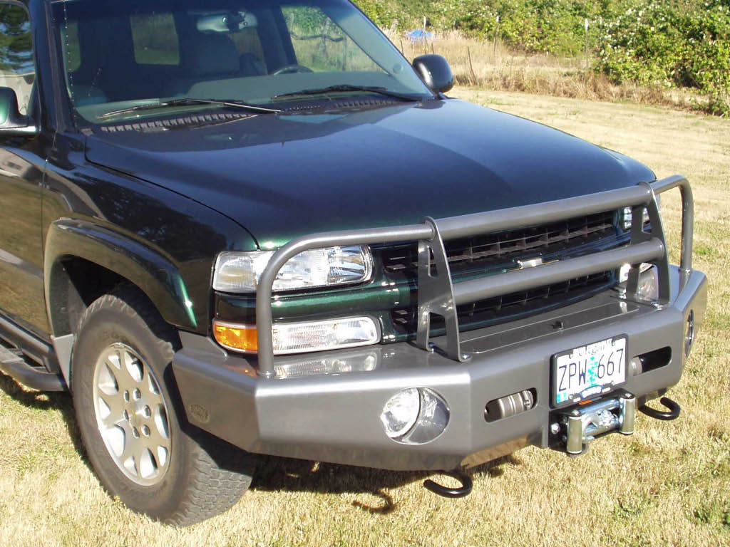 Suburban Yukon XL 2500 Aluminum Buckstop Winch Bumper Baseline Overland Roof Rack