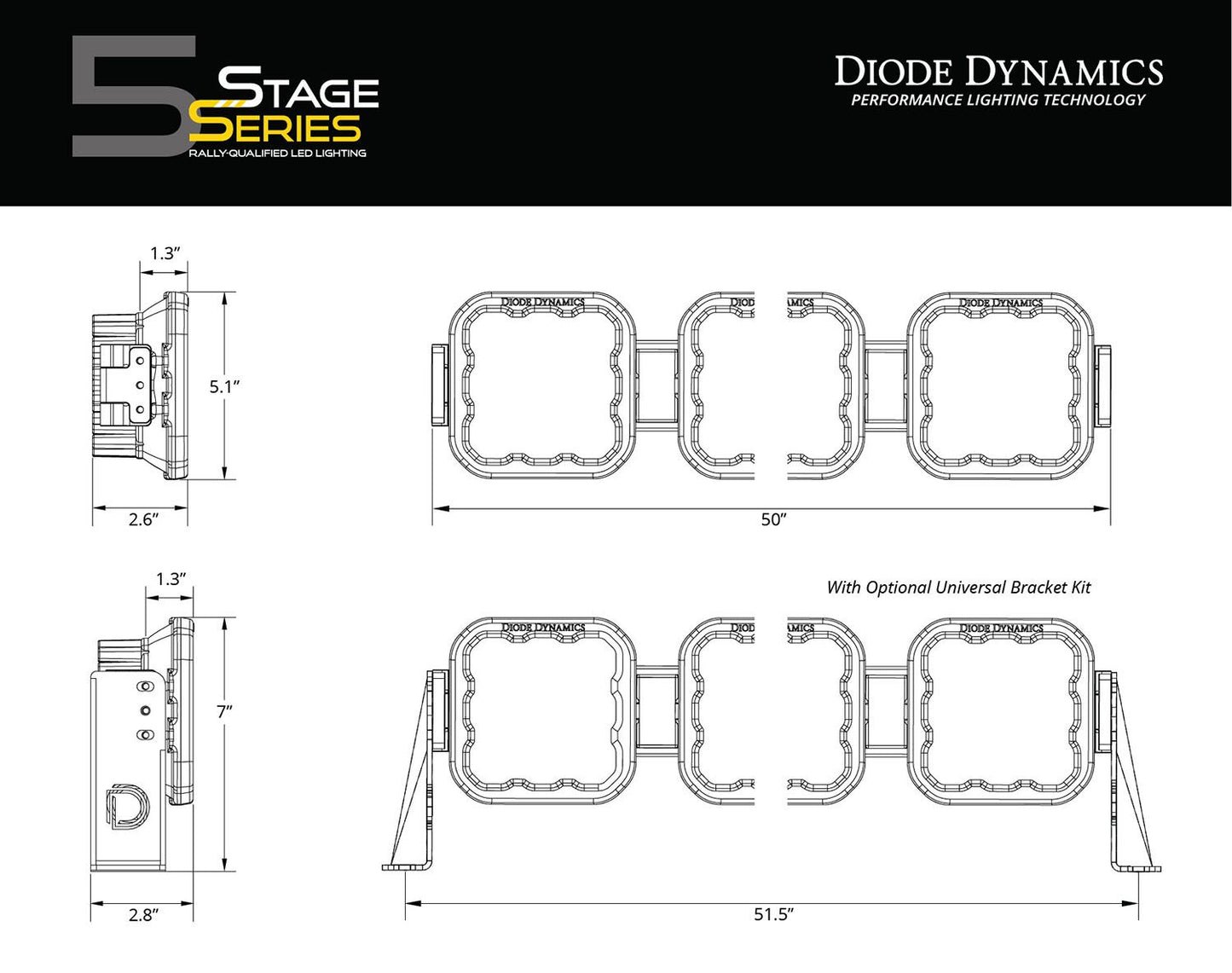Diode Dynamics SS5 CrossLink 8-Pod LED Light Bar (one)