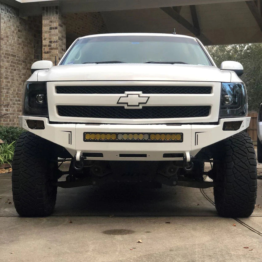 2008-2013 Chevy Silverado 1500 Front Winch Bumper by Chassis Unlimited Baseline Overland with baja designs