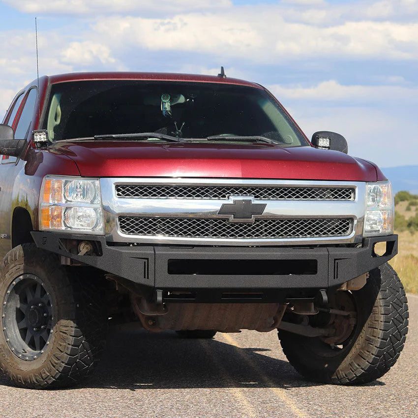 2008-2013 Chevy Silverado 1500 Front Winch Bumper by Chassis Unlimited black powder coat Baseline Overland